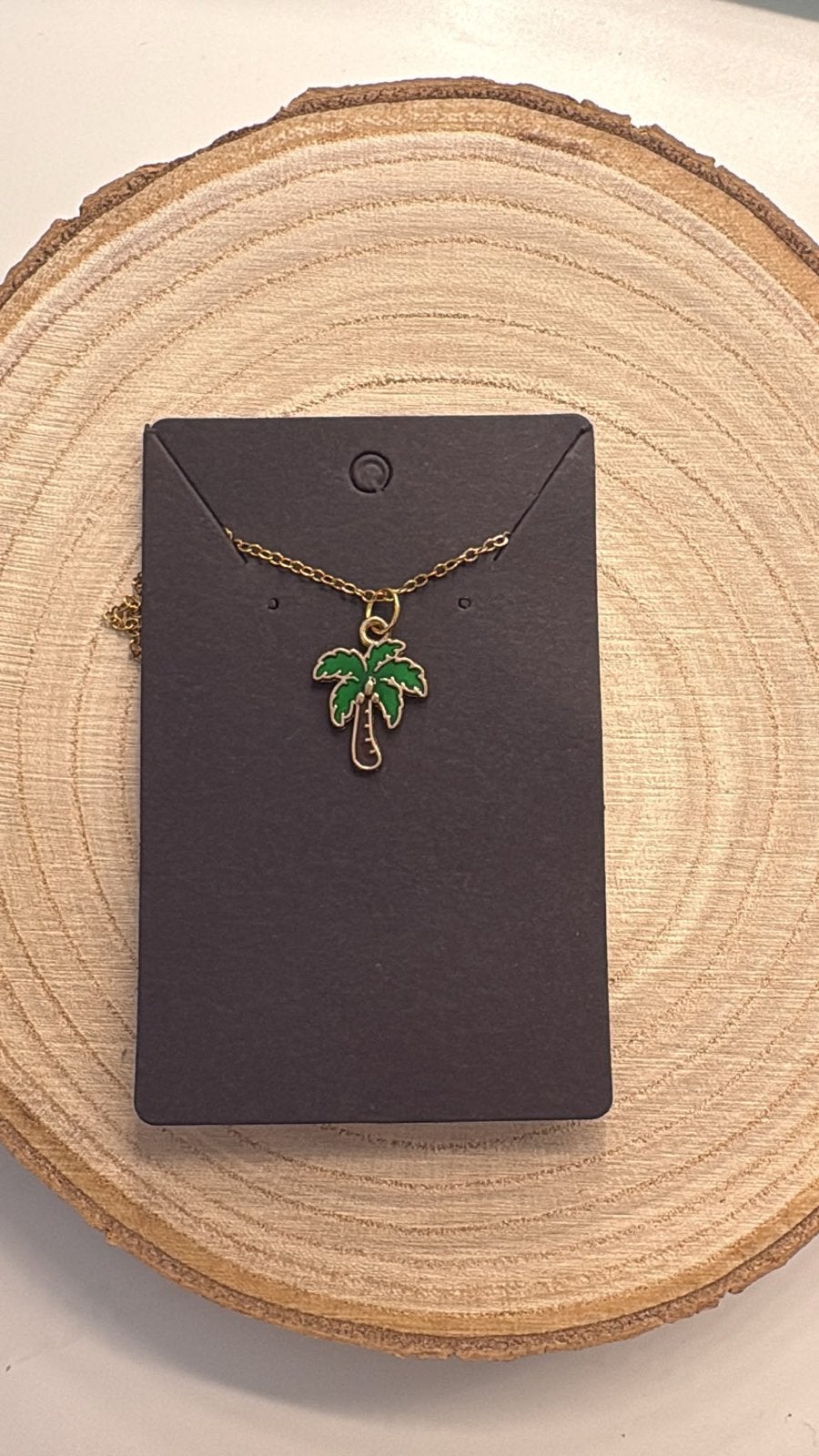 Nieuwe Goudkleurige Ketting met Palmboom Hanger, Verzenden, Nieuw, Goud, Overige materialen