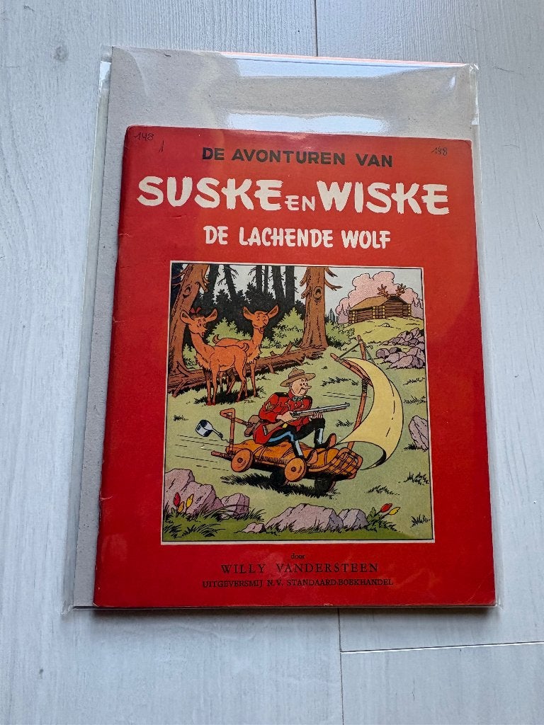 Suske en Wiske Rode Reeks Vlaams 17 Lachende Wolf 1ste druk, Boeken, Eén stripboek, Ophalen of Verzenden, Gelezen, Willy Vandersteen
