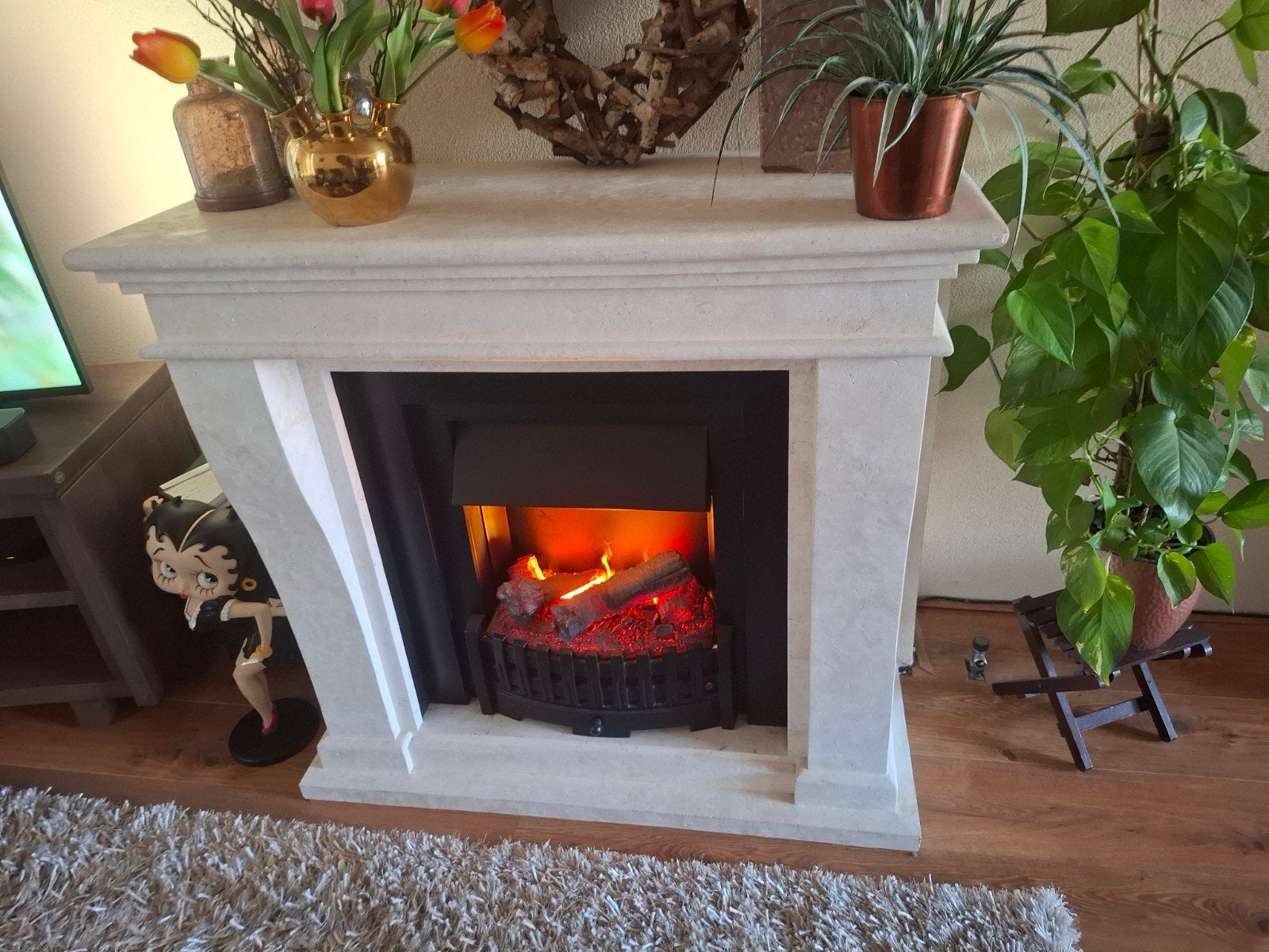 Ruby Fires elektrische haard met schouw, Huis en Inrichting, Haarden, Ophalen, Vrijstaande haard, Elektrische haard
