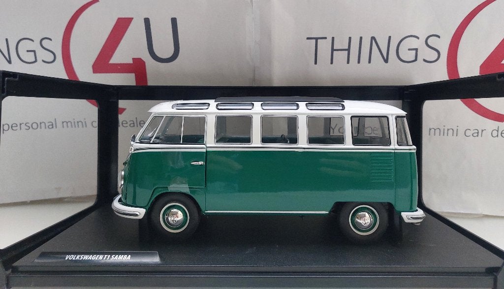 Soldio 1:18 Volkswagen T1 Samba 1962 groen/wit nieuw, Ophalen of Verzenden, Nieuw, Auto, Solido