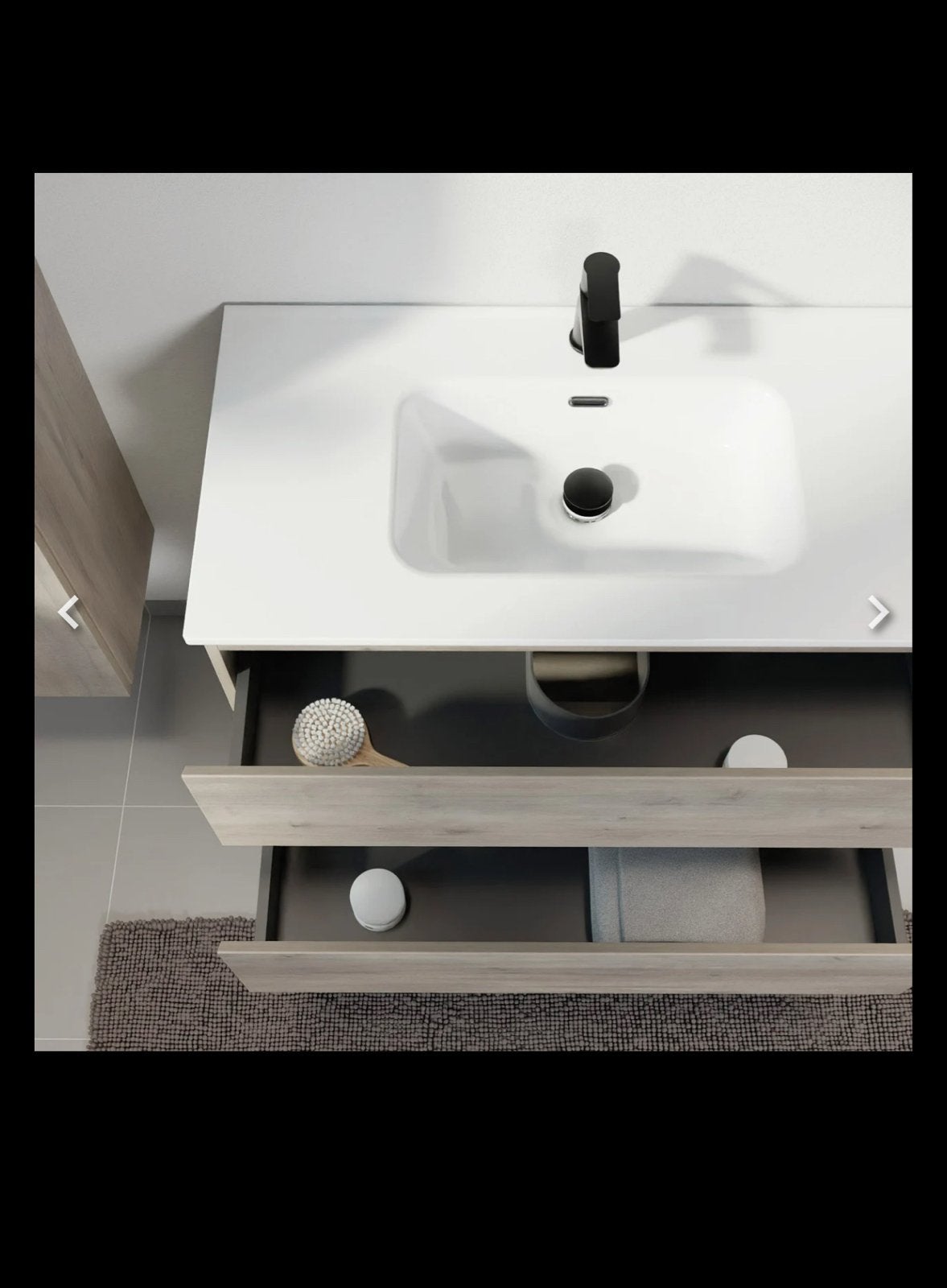 Badmeubel 70 cm Melamine Hoogglans wit met Porselein, Ophalen, 50 tot 100 cm, Zo goed als nieuw, Minder dan 100 cm