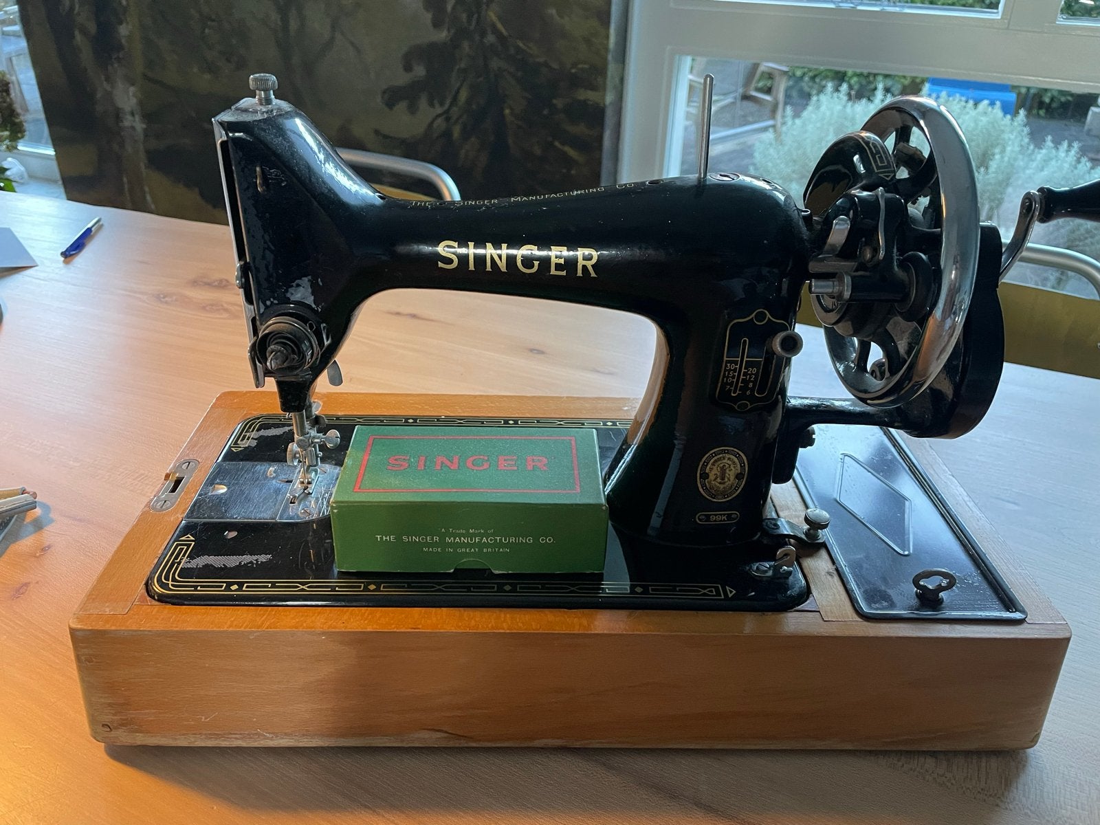 Antieke Singer Naaimachine - Vintage Handbediend, Ophalen