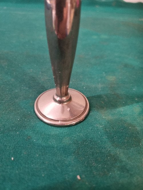 vaasje verzilverd 1940 tin, Ophalen of Verzenden
