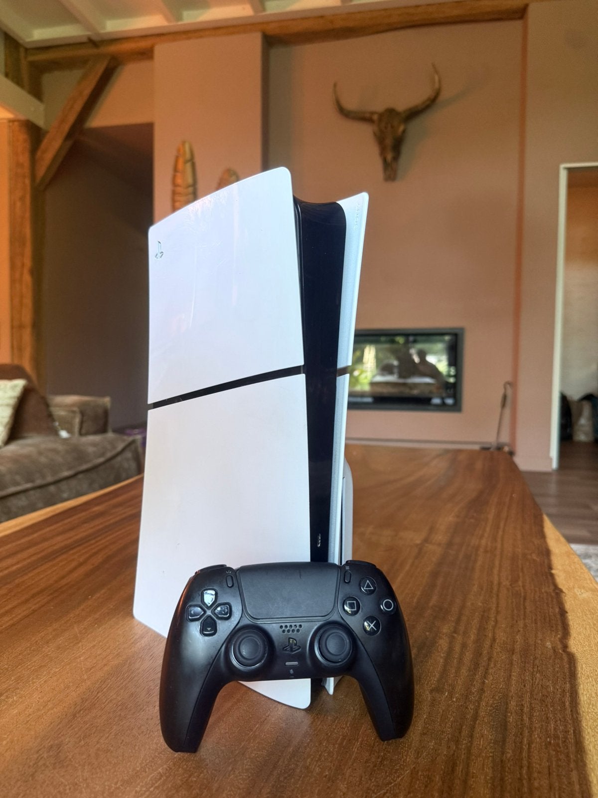 PlayStation 5 Disc Edition + Zwarte DualSense Controller, Spelcomputers en Games, Spelcomputers | Sony PlayStation 5, Zo goed als nieuw