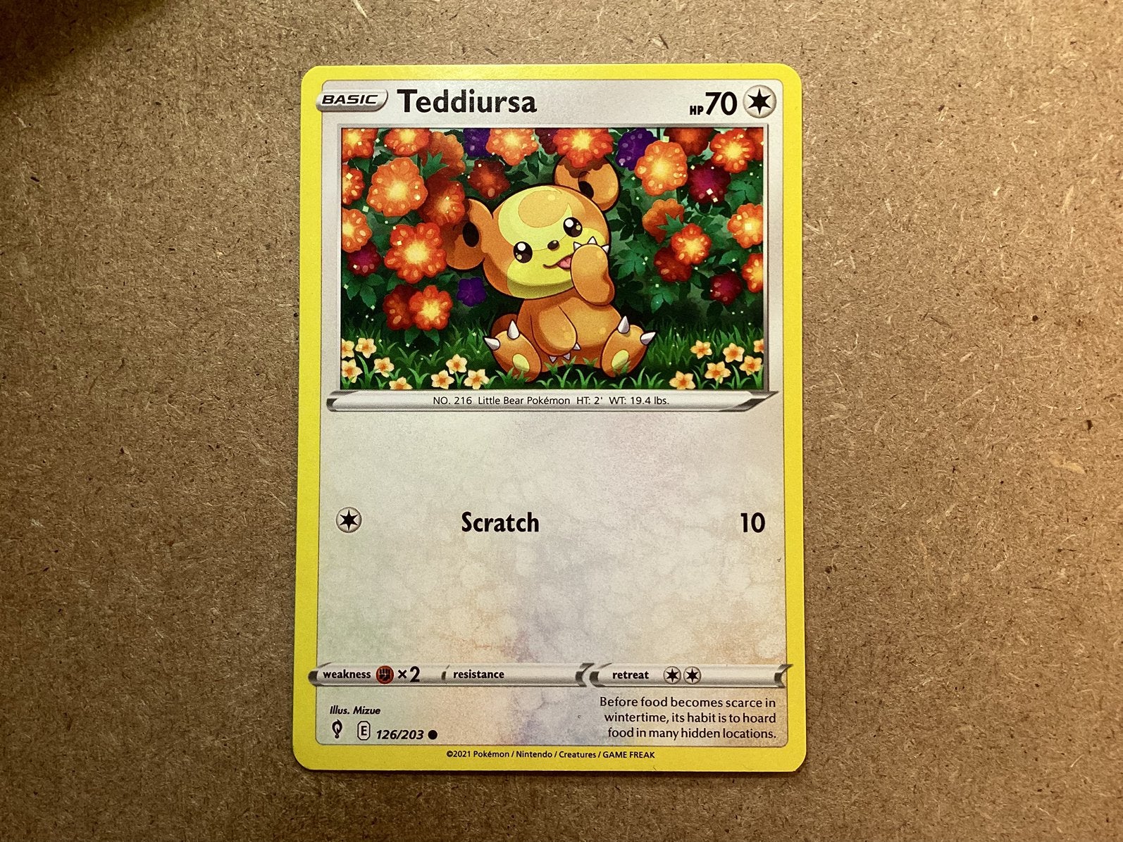 1x Teddiursa [EVS 126/203] (Excellent), Ophalen of Verzenden, Zo goed als nieuw, Losse kaart