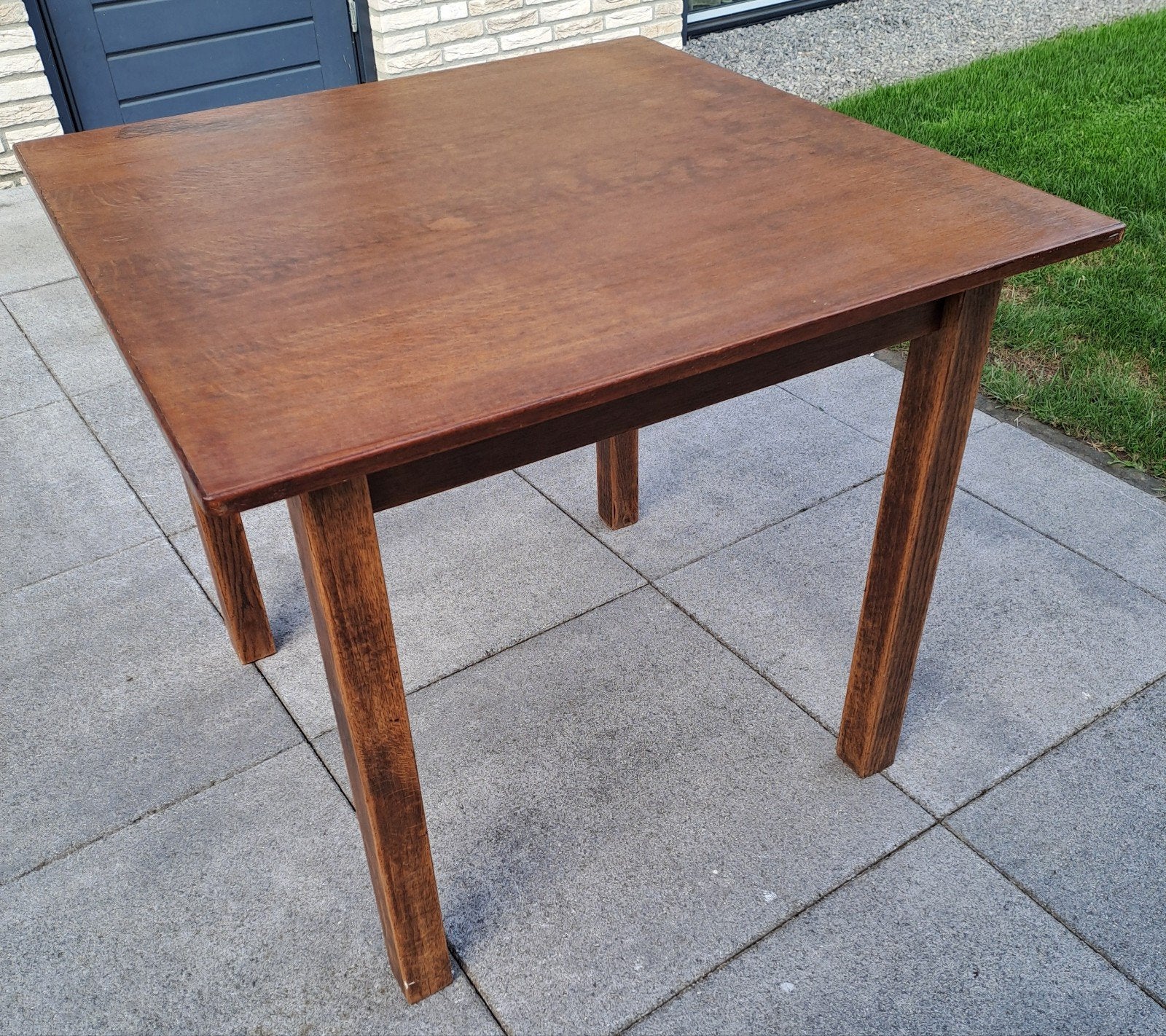 vierkante tafel, 84 cm breed, 74 cm hoog, Huis en Inrichting, Ophalen, Gebruikt, Vintage, cafe sfeer, Vierkant