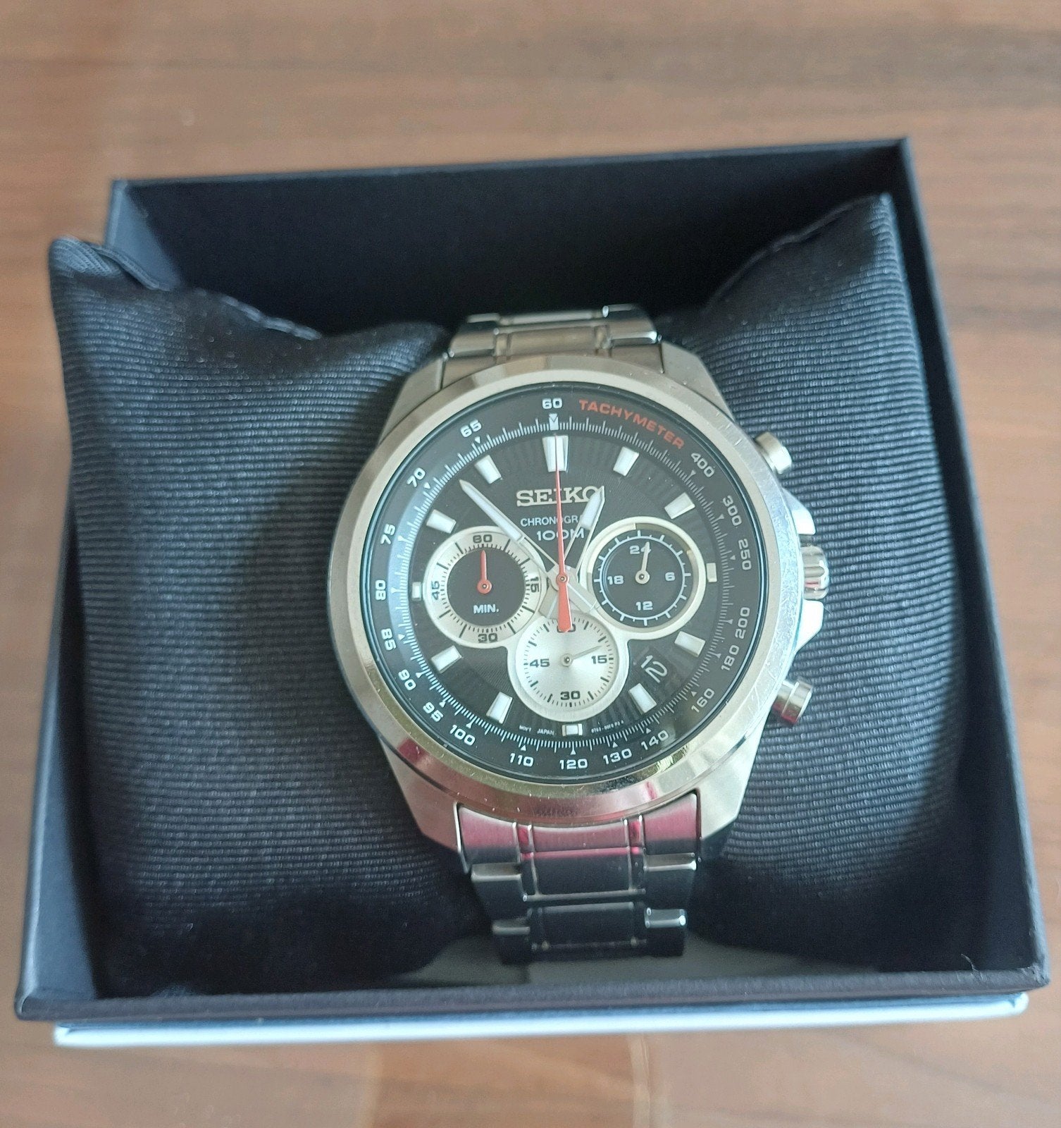 Seiko Chronograaf Herenhorloge - Zo goed als nieuw, Staal, Polshorloge, Ophalen of Verzenden, Zo goed als nieuw