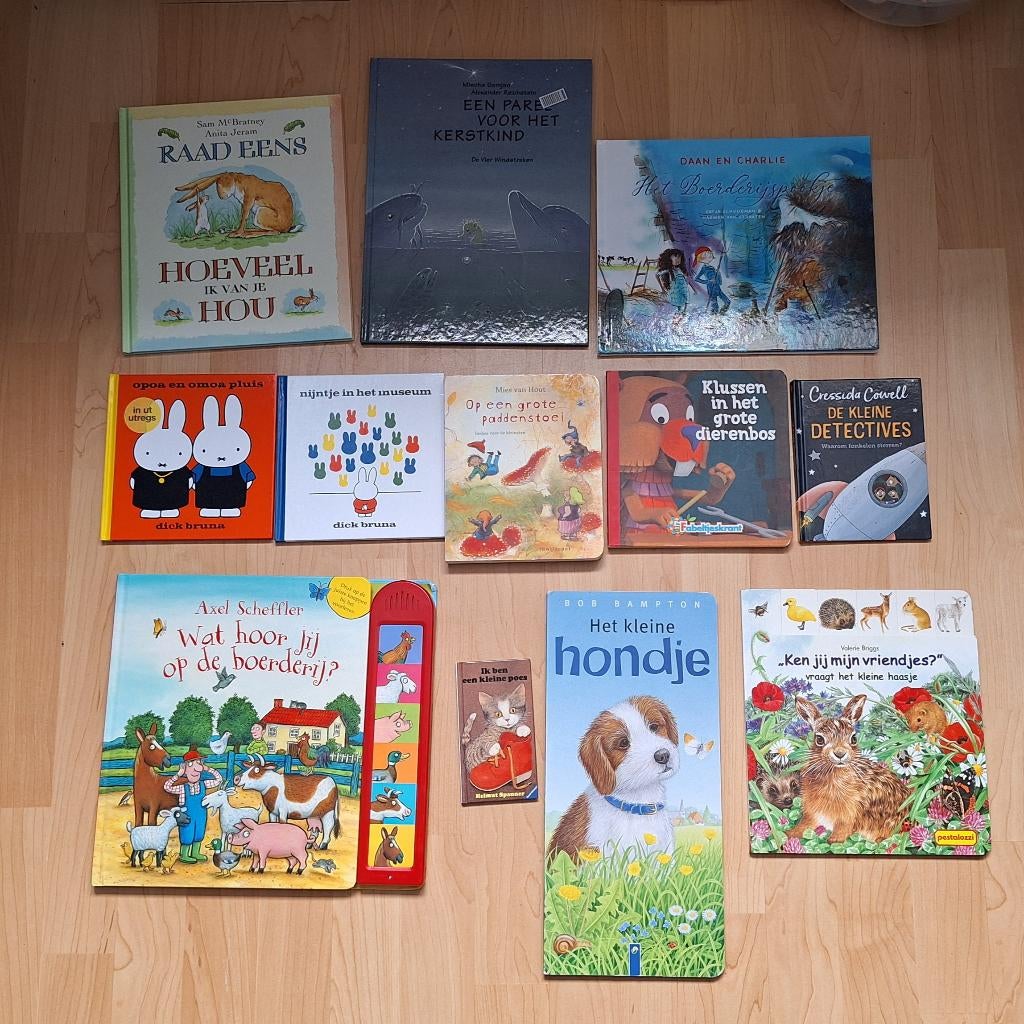 12 kinderboeken. O.a. Nijntje & Boerderij geluidenboek, Ophalen of Verzenden, Gelezen, Fictie algemeen