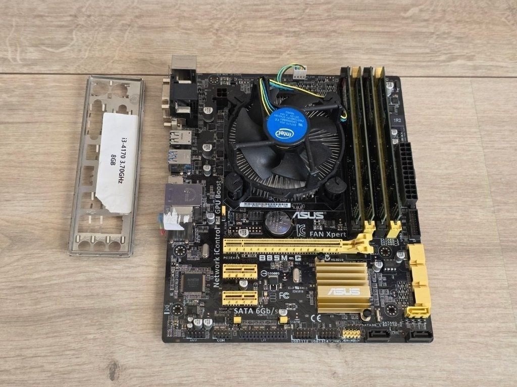 Asus B85M-G Moederbord + Intel i3-4170, 8GB Ram, S1150, Gebruikt, DDR3, Ophalen of Verzenden, Micro-ATX