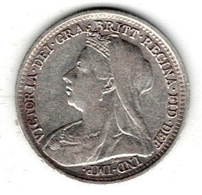 26-1773 Engeland 3 pence 1897, Ophalen of Verzenden, Overige landen, Losse munt, Zilver
