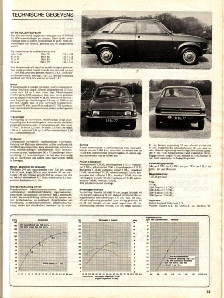 Autovisie test Austin Allegro 1300 April 1974, Ophalen of Verzenden, Gelezen, Overige merken