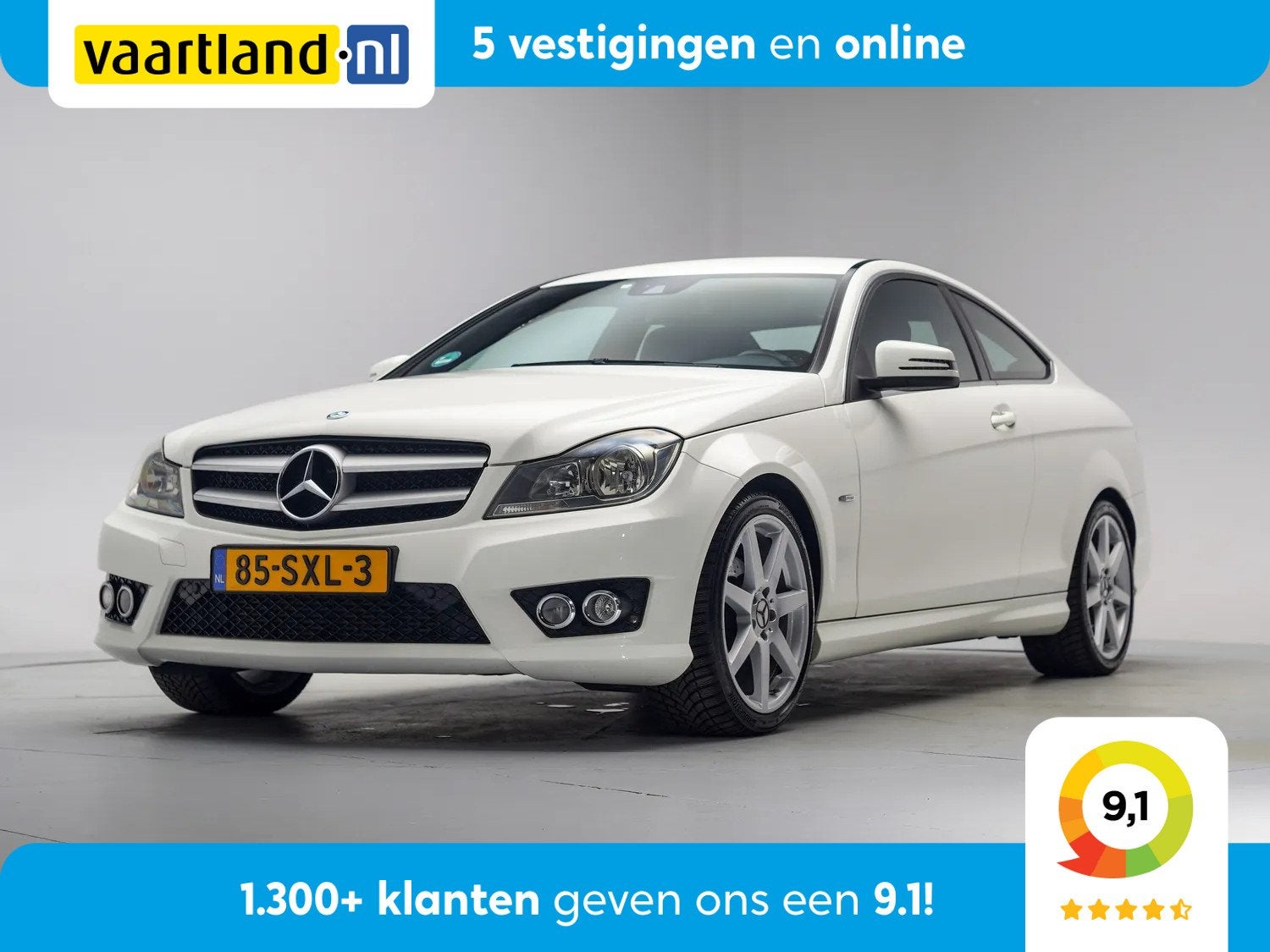 Mercedes-Benz C-Klasse COUPE 180 Ambition [ Navigatie Trekha, Auto's, Mercedes-Benz, 4 stoelen, 1796 cc, Wit, Handgeschakeld