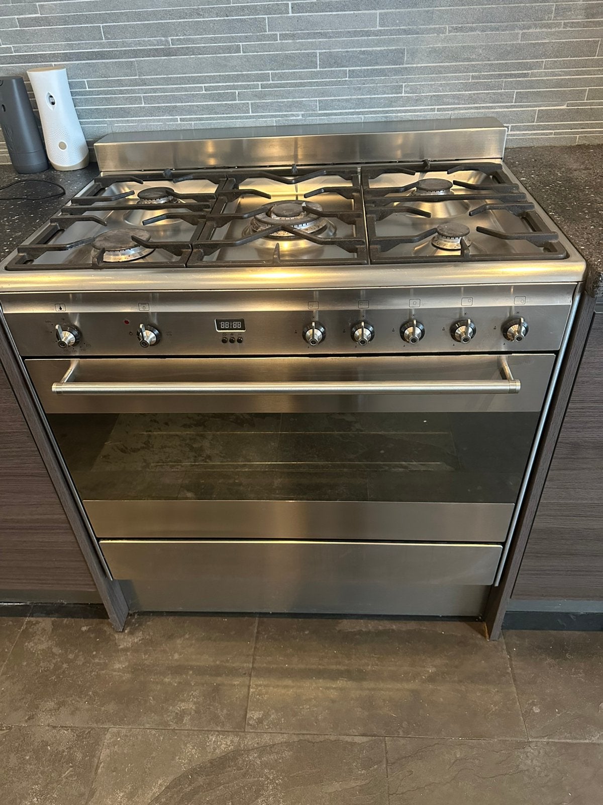 Smeg gasfornhuis zgan, Ophalen, 60 cm of meer, Zo goed als nieuw, Gas