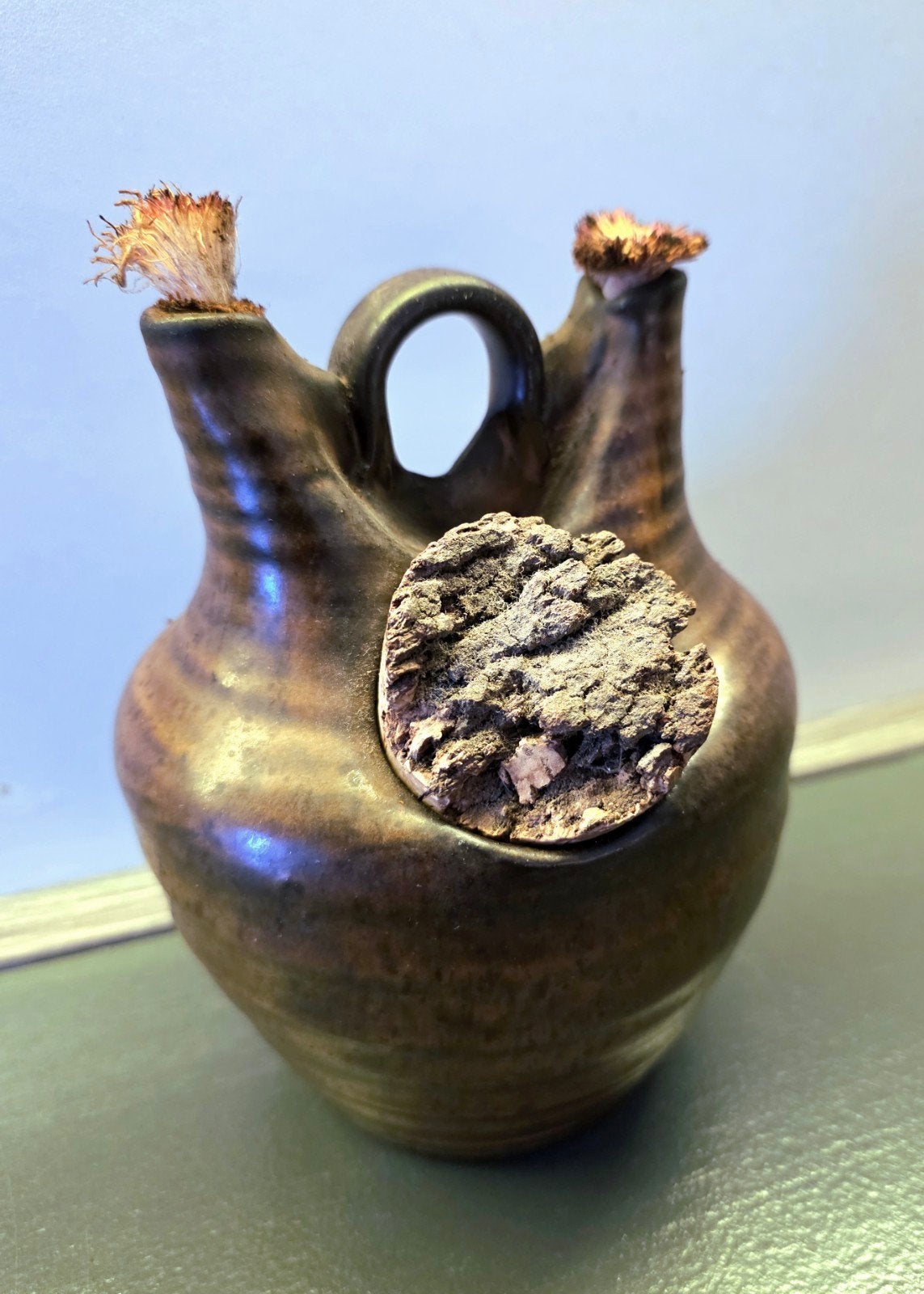 Olielamp Keramist Jan de Graaf, aardewerk jaren '70, Antiek en Kunst, Antiek | Keramiek en Aardewerk, Ophalen of Verzenden
