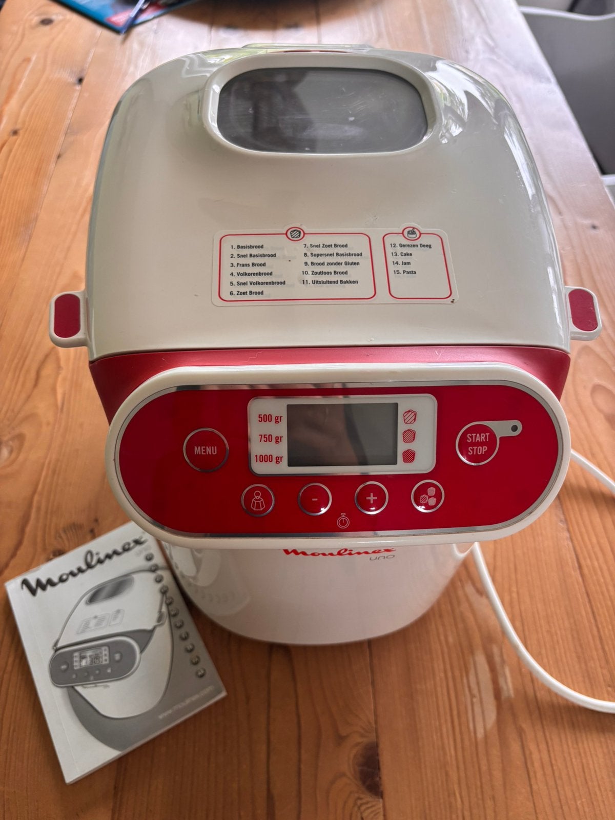 Broodbakmachine Moulinex Uno, Witgoed en Apparatuur, Ophalen of Verzenden, Gebruikt, Met timer, Kijkvenster