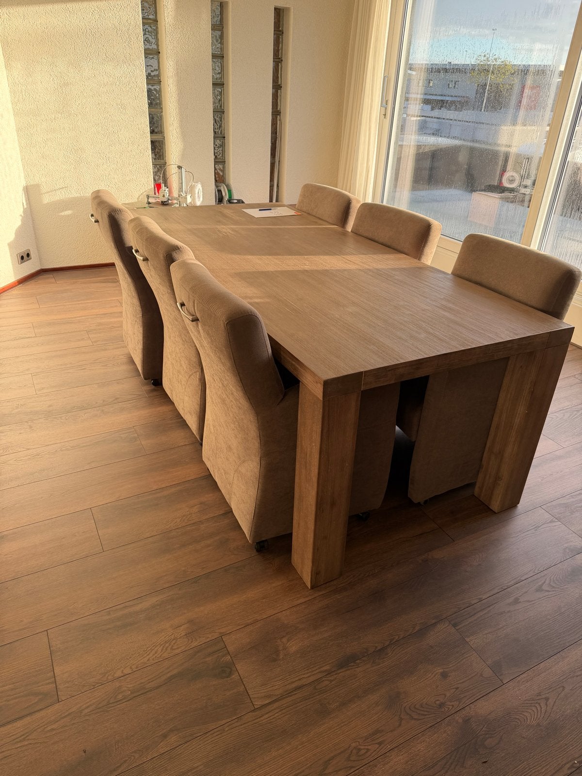 Complete Woonset: Dressoir, Salontafel en Eethoek 6 stoelen, Ophalen, Gebruikt, 200 cm of meer, 50 tot 100 cm