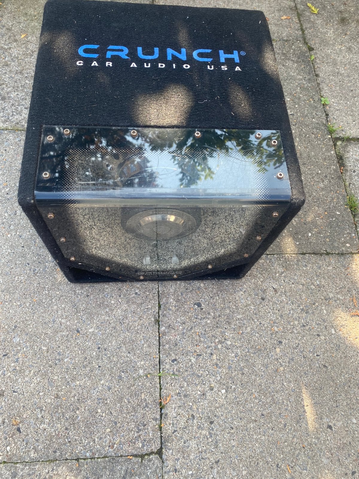 Crunch subwoofer 200watt 4 ohm mooie boom, Ophalen of Verzenden, Zo goed als nieuw, Complete set