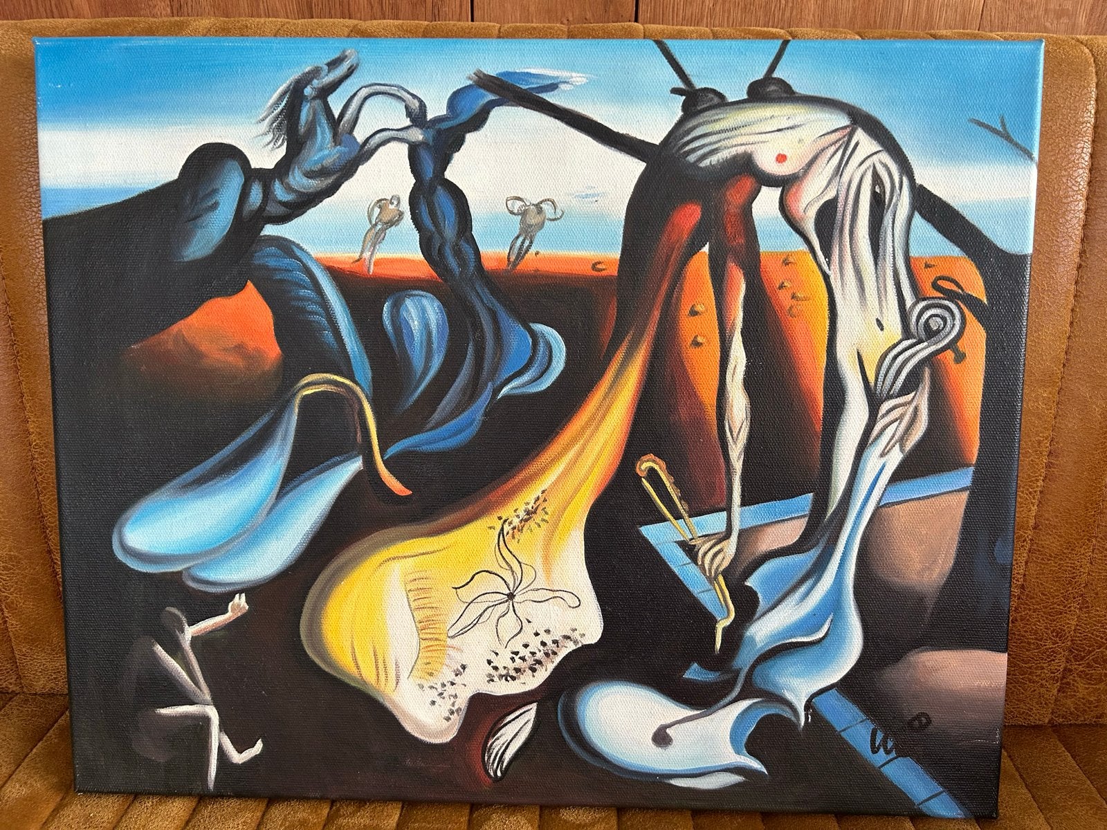 Surrealistisch Schilderij a la Salvador Dali Olieverf Canvas, Ophalen of Verzenden