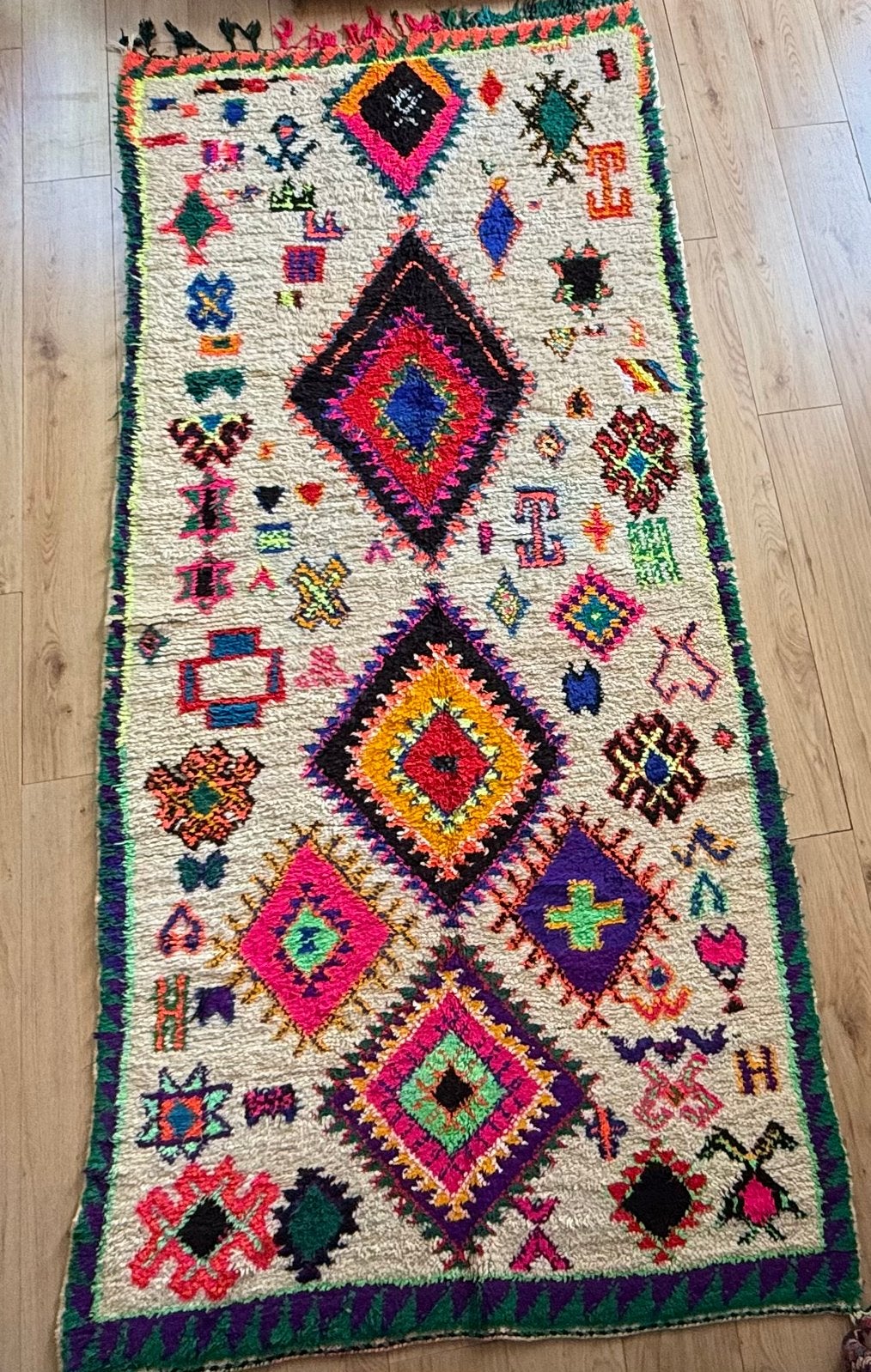 Handgeknoopt Marokkaans Azilal tapijt 290 x 126 cm, 1053ML, Amsterdam, Info@bababoho.com, 200 cm of meer, Ophalen of Verzenden