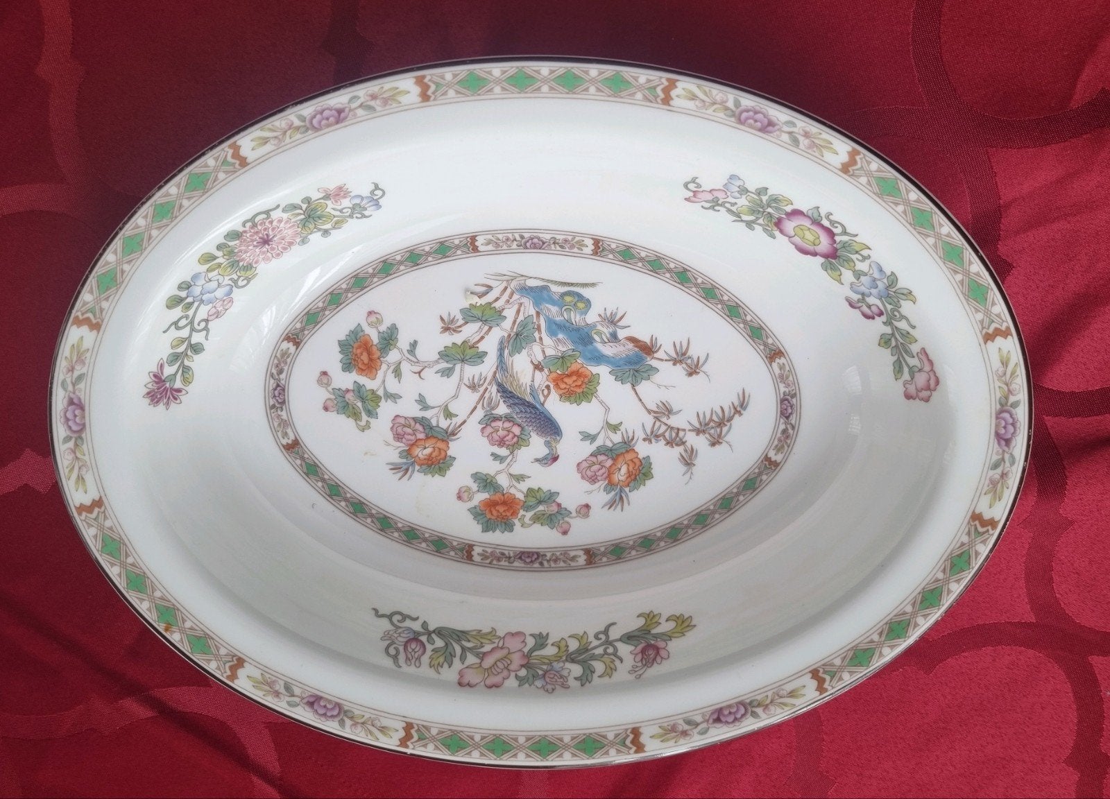 Wedgwood Kutani Crane ovale serveerschaal 70  20 cm, Ophalen of Verzenden