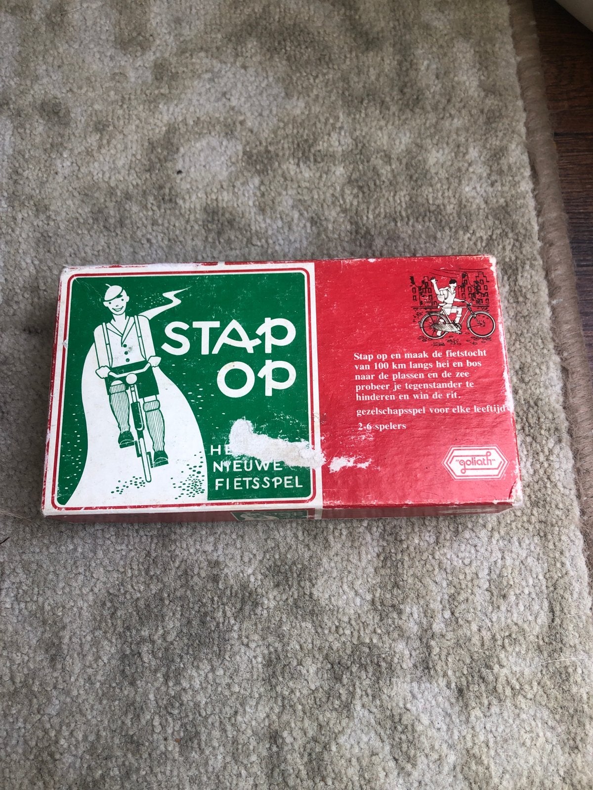 Stap Op: Het Nieuwe Fietsspel - Vintage Bordspel, Drie of vier spelers, Ophalen of Verzenden, Gebruikt