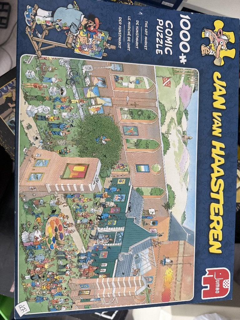 Jan van Haasteren De kunstmarkt 1000 stukjes, Ophalen of Verzenden, 500 t/m 1500 stukjes, Zo goed als nieuw, Legpuzzel