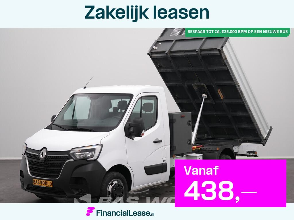 Renault Master 130PK Open Laadbak met Kist Dubbellucht 3,5t, Auto's, Bestelauto's, Bedrijf, Lease, Financial lease, Airconditioning