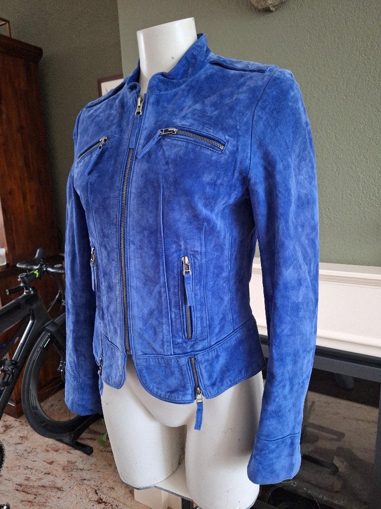 Sao Paulo suède tussen jas 36 S in nette staat, Kleding | Dames, Maat 38/40 (M), Sao Paulo, Gedragen, Verzenden