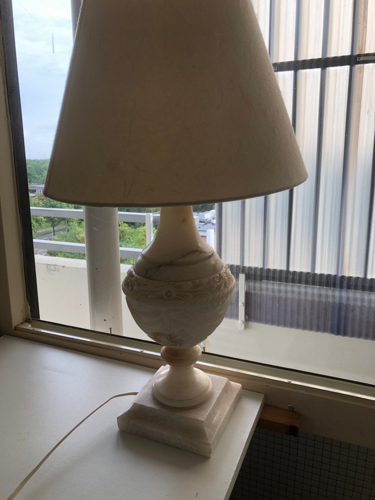 Schemerlamp, Huis en Inrichting, Ophalen, Natuurlijk materiaal, Wit, 75 cm