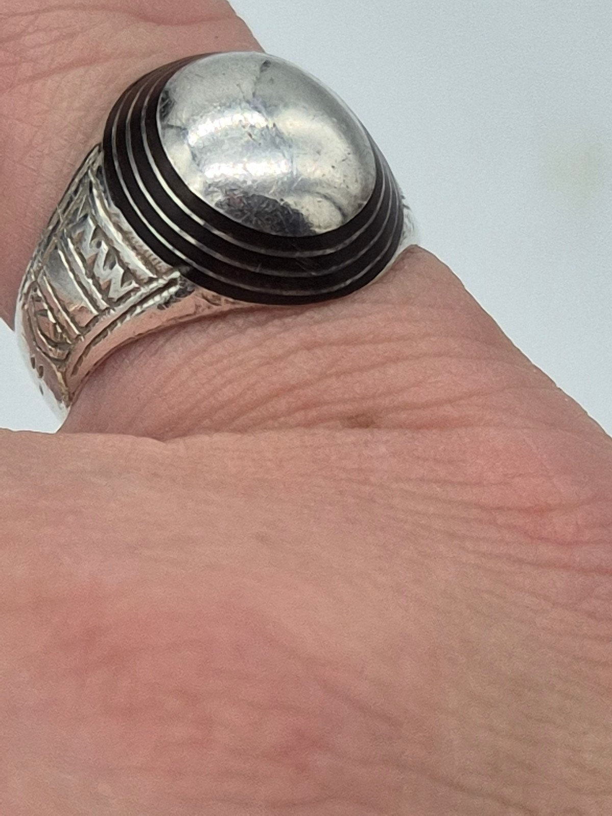 Aparte vintage Touareg ring zilver - maat 18, Sieraden, Tassen en Uiterlijk, 18 tot 19, Gebruikt, Verzenden, Dame of Heer