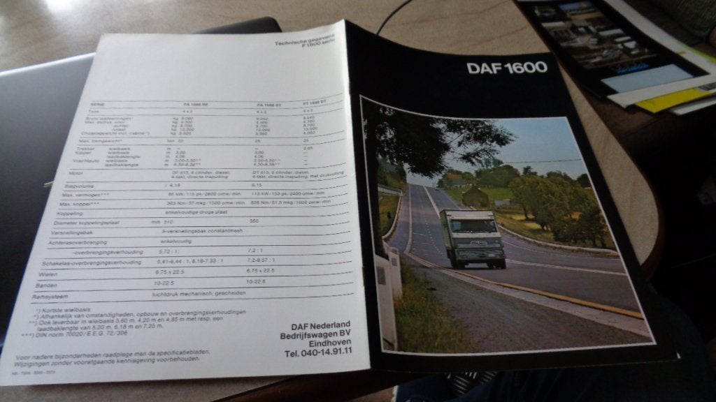 Folder  DAF  1600  ,  3-1979, Verzenden, Zo goed als nieuw, Overige merken