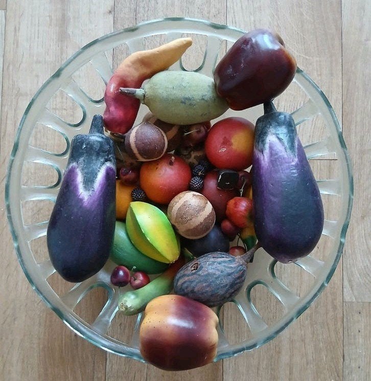 Schaal + Kunstfruit, Ophalen of Verzenden, Zo goed als nieuw, Rond, Glas