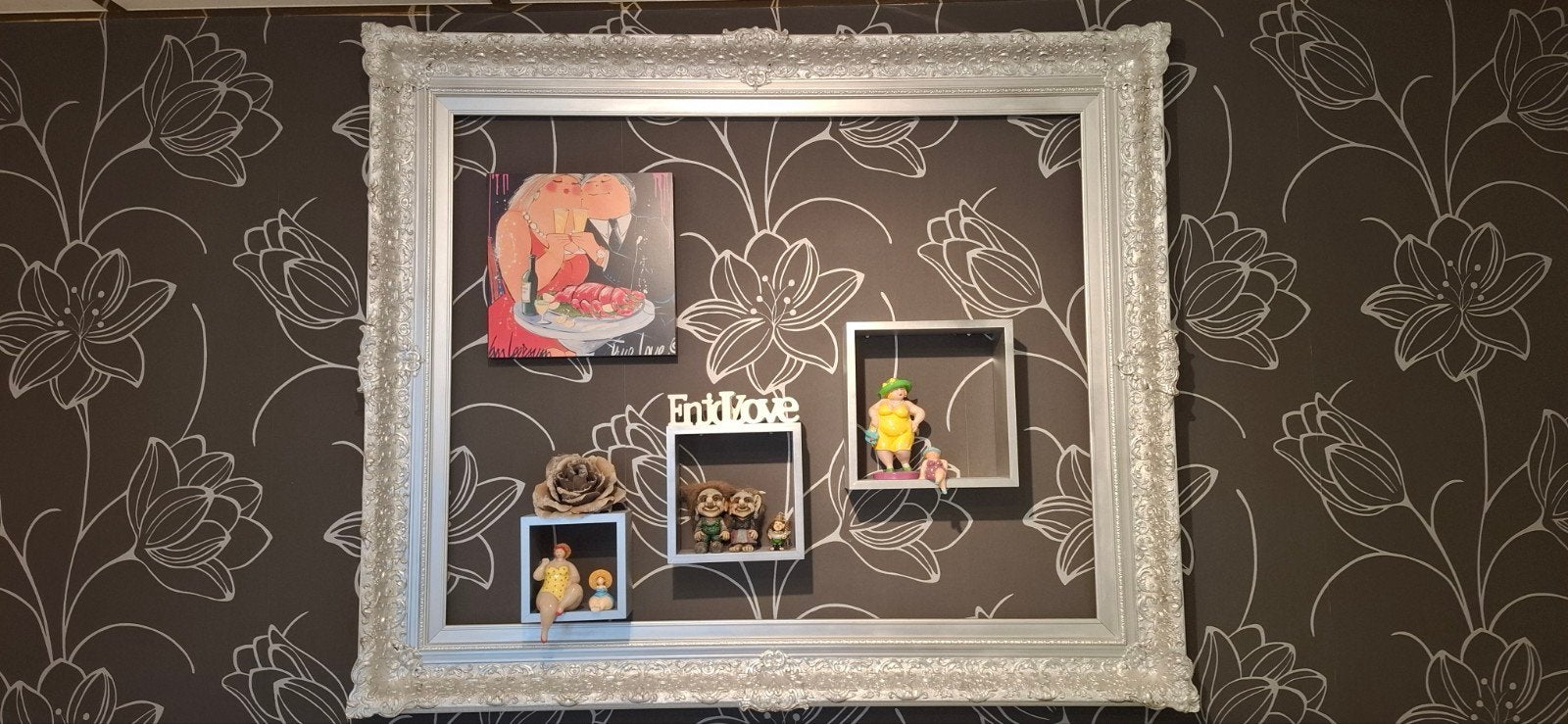 antieke gespoten zilvere ornament lijst 105x125 cm, Ophalen, Voor 1940, Zo goed als nieuw