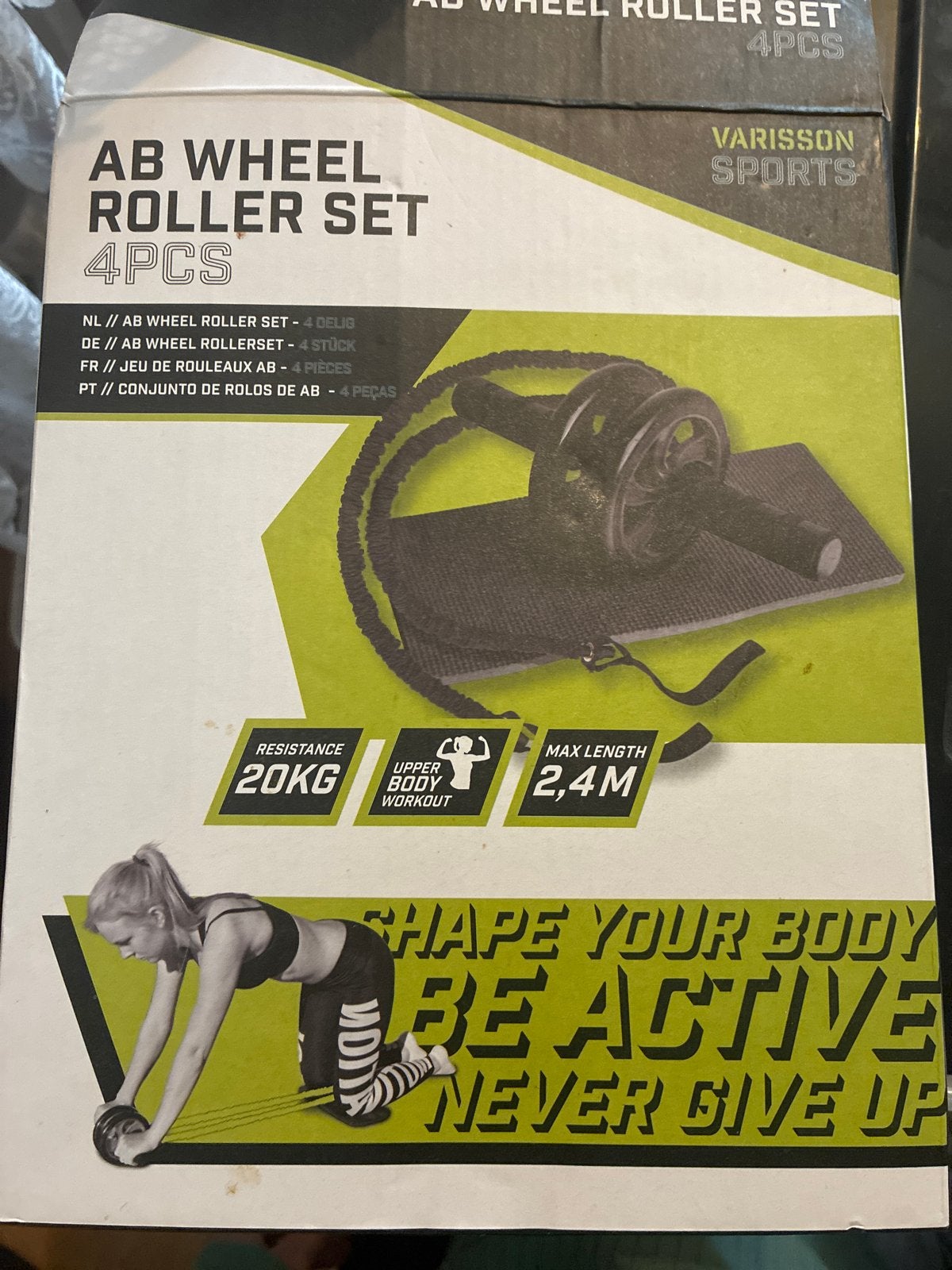 AB Wheel Roller Set 4-delig - Varisson Sports, Sport en Fitness, Ophalen of Verzenden, Nieuw, Armen, Buikspierwiel