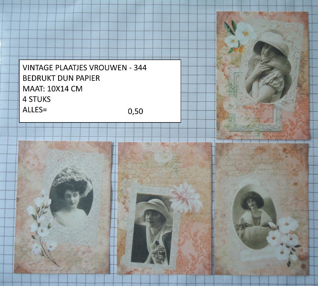 ⚠️nu 0,20 per set: vintage plaatjes vrouw 3) alleen verzende, Hobby en Vrije tijd, Scrapbooking, Ophalen, Nieuw, Papier of Karton