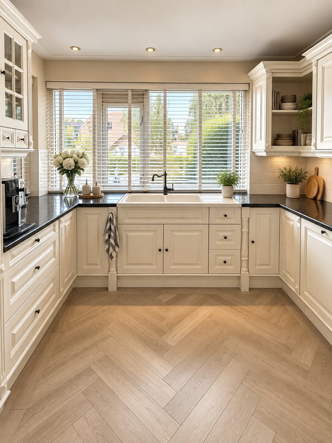 Luxe maatwerk U-keuken | eiken lades | 9+ meter | incl. app., Huis en Inrichting, Ophalen, Gebruikt, U-keuken, Wit
