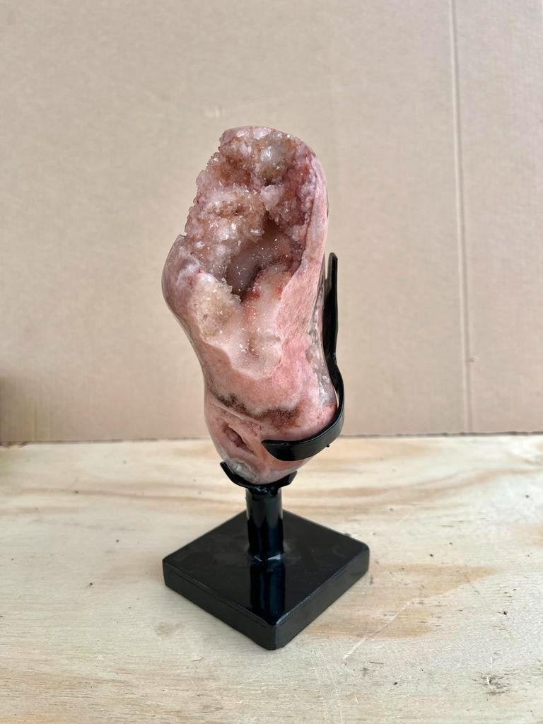 Pink amethist op voet, Ophalen of Verzenden