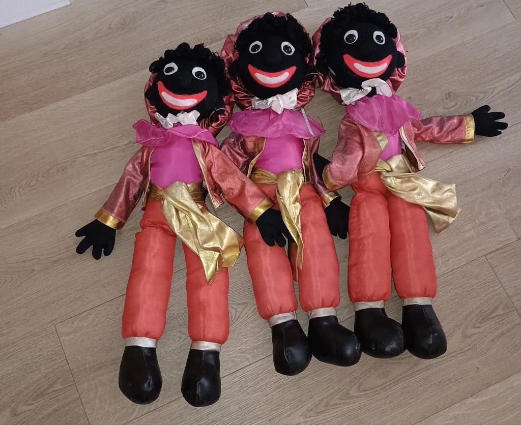 3 vintage zwarte pieten etalage poppen, Diversen, Ophalen of Verzenden, Zo goed als nieuw