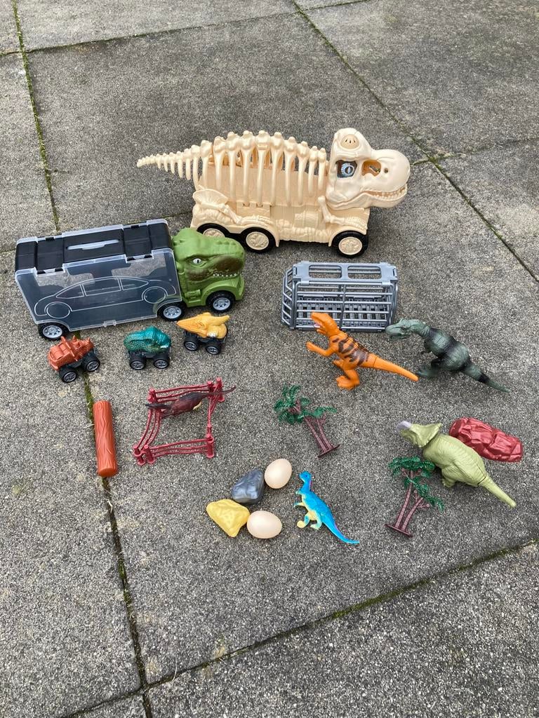 Dino speelgoed pakket, auto’s en losse dino’s, Ophalen of Verzenden, Zo goed als nieuw