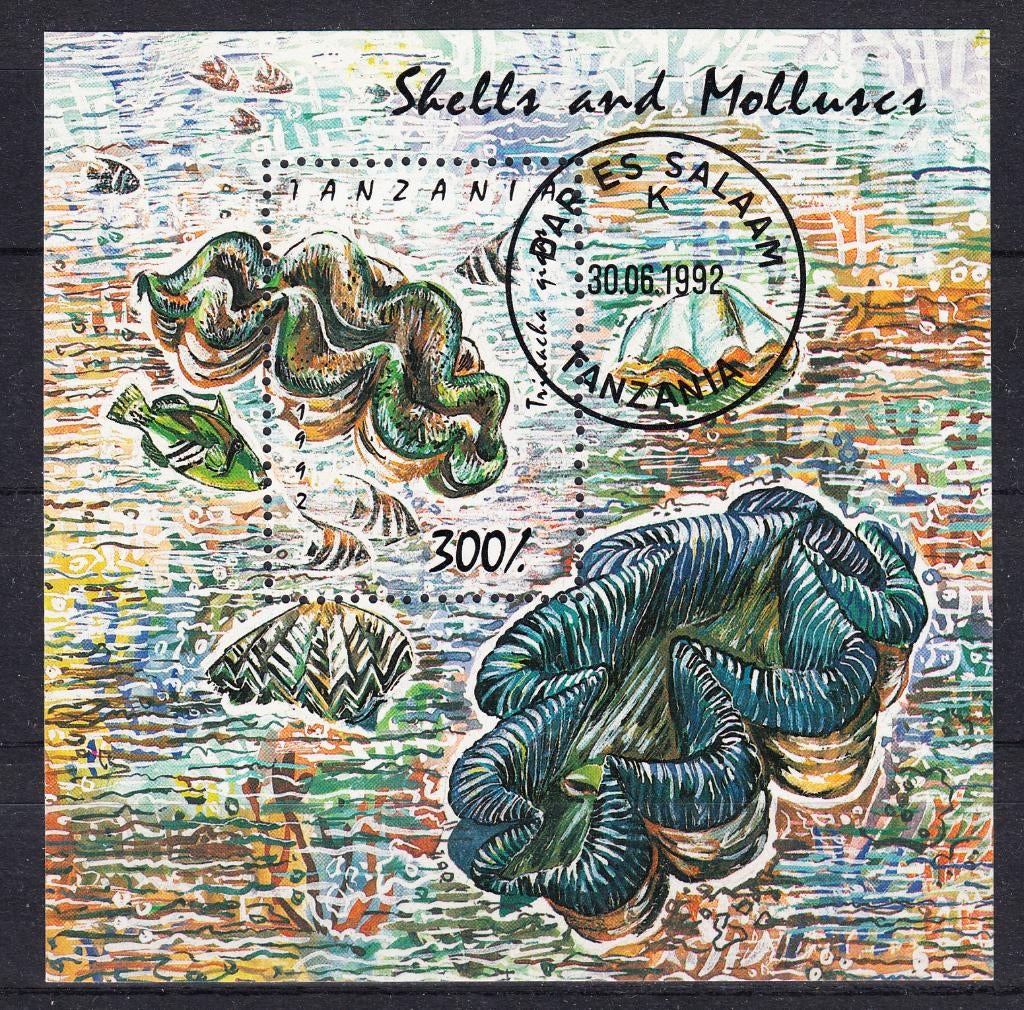 B1 - Tanzania michel blok 179 gestempeld , Reuzenmossel, Verzenden, Tanzania, Gestempeld