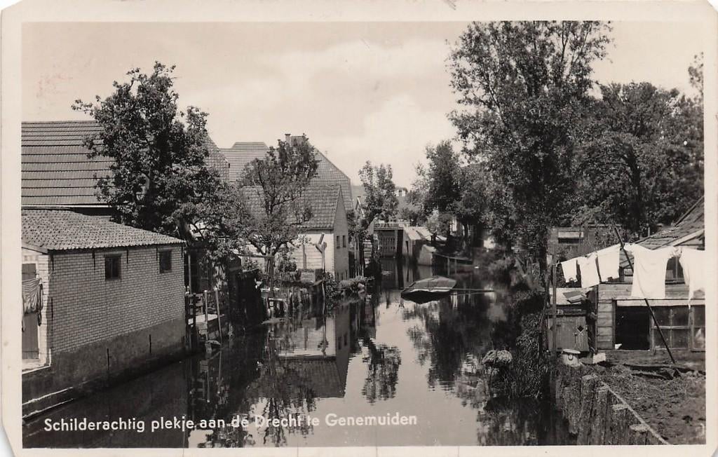 JN494 Genemuiden Schilderachtig Plekje ad Drecht 1942, Verzenden, 1940 tot 1960, Gelopen, Overijssel