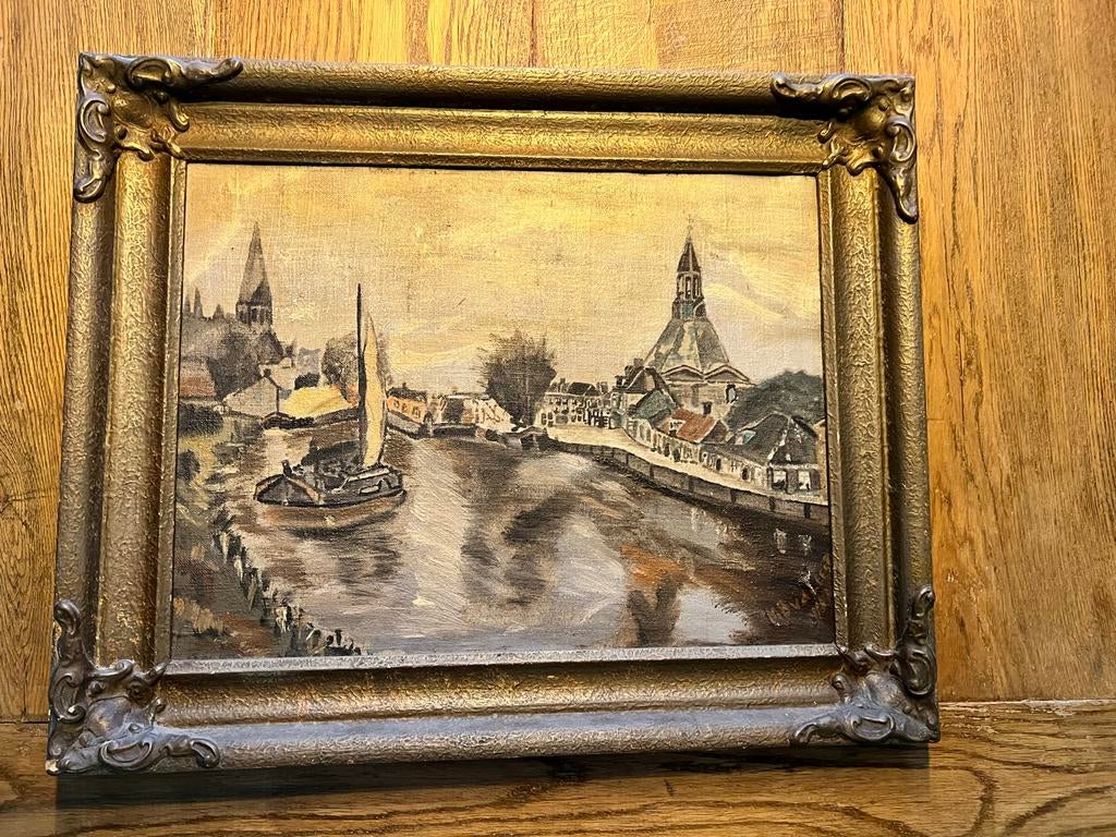 Mooi schilderij op canvas in houten lijst, Ophalen