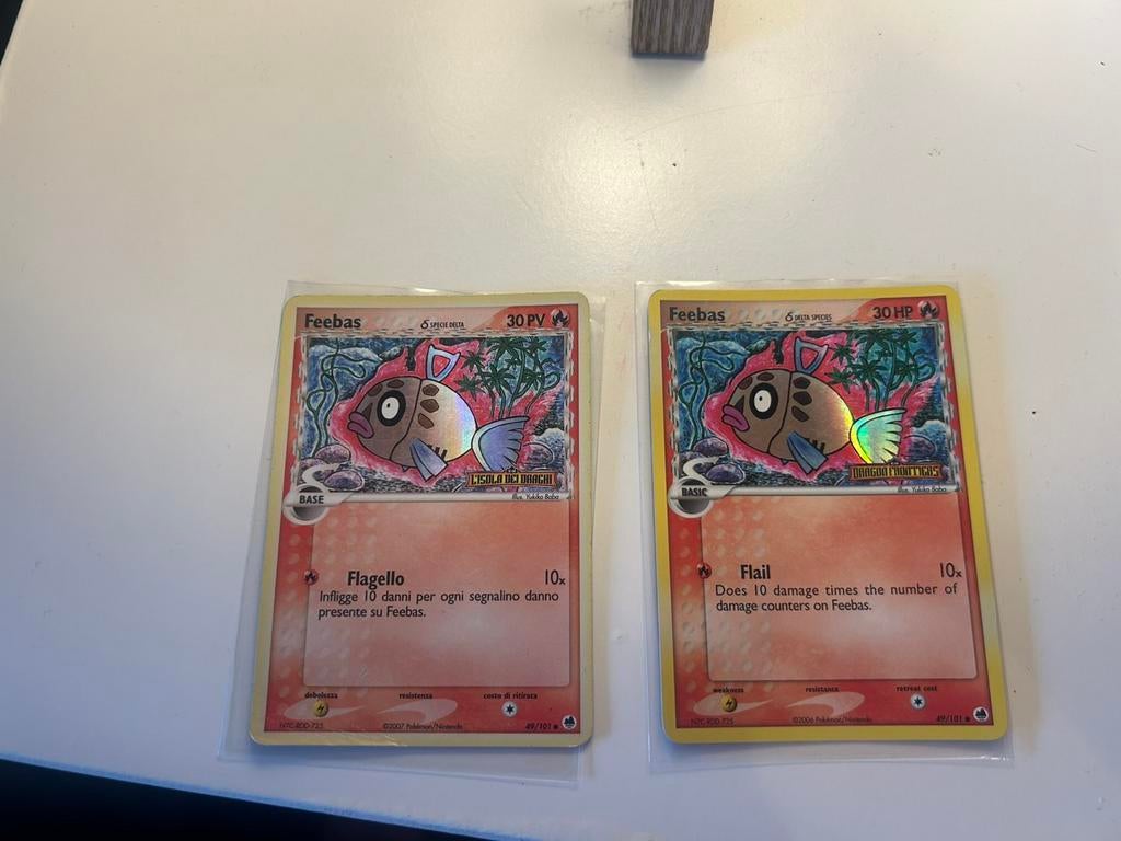 2x Feebas Reverse Holo 49/101 - Zeldzame Pokémonkaart, Ophalen of Verzenden, Zo goed als nieuw, Losse kaart, Foil