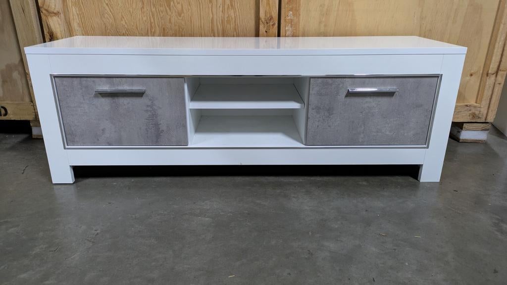 Hoogglans Meubelset Wit/Betonlook - Complete Set!, Huis en Inrichting, Complete inboedels, Ophalen