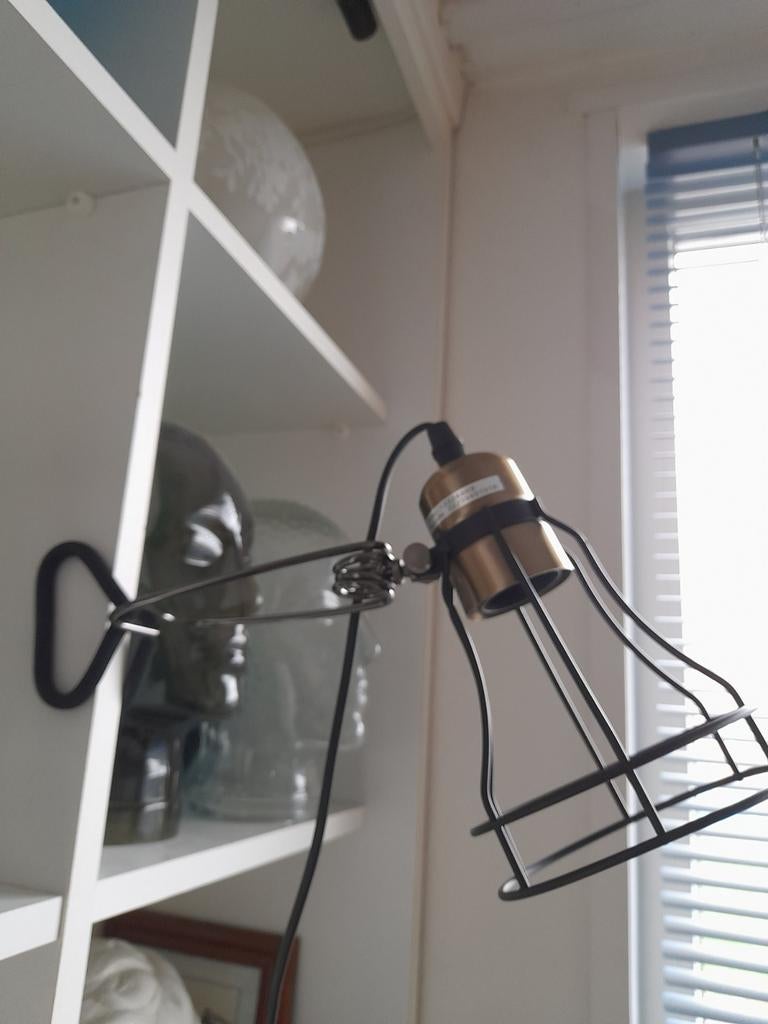 Lamp met klem knijplamp zwart  - nieuwst., Ophalen, Zo goed als nieuw, Metaal of Aluminium