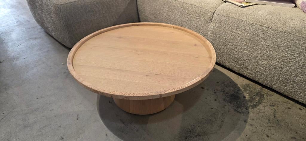 Salontafel Rond Showmodel Hoge Korting!, Huis en Inrichting, Tafels | Salontafels, Ophalen, Eikenhout, 100 tot 150 cm, Bornsestraat 31