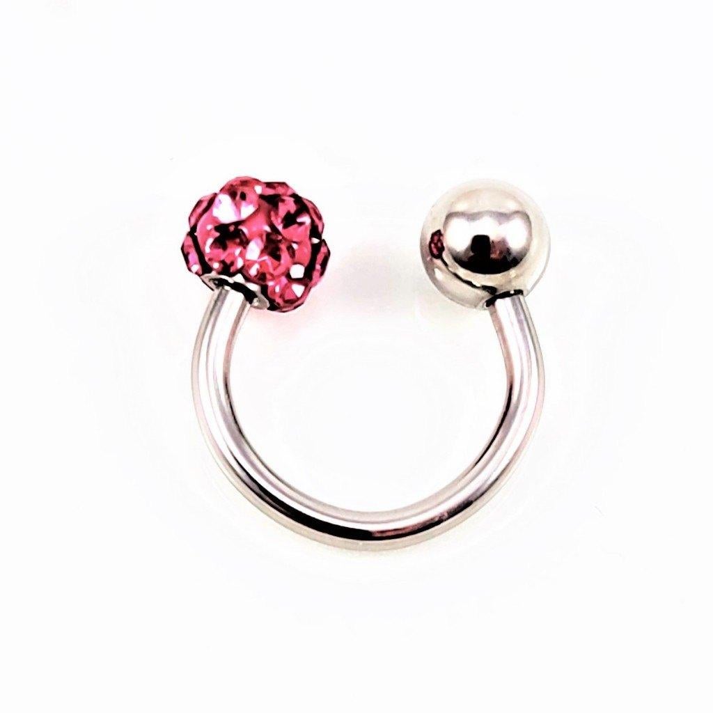 RVS Hoefijzer Piercing Neus Septum Tragus Helix + Donkerroze, Staal, Birgitta-Gracht 33, 6465 EL Kerkrade, Nederland, Verzenden