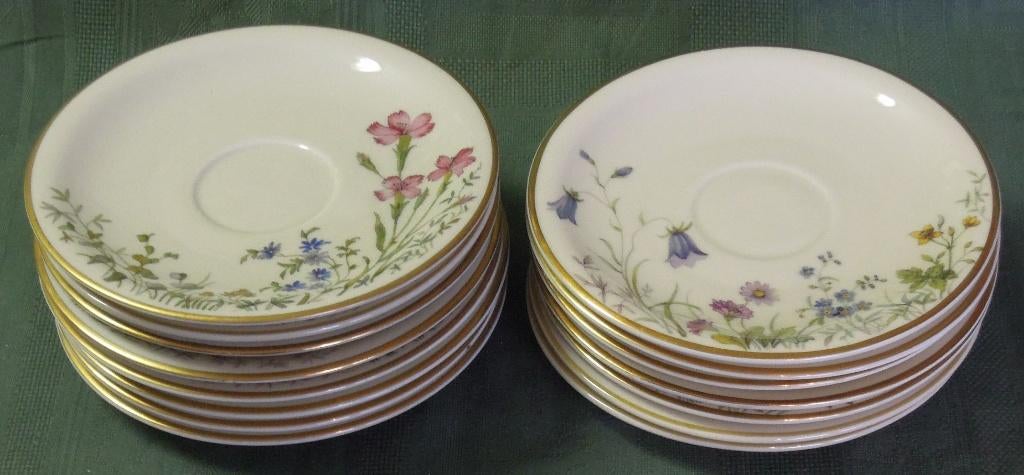 Nr L340+: 6 Krautheim Wiesengrund theekopschotels 3 euro ps, Antiek en Kunst, Antiek | Servies los, Ophalen of Verzenden