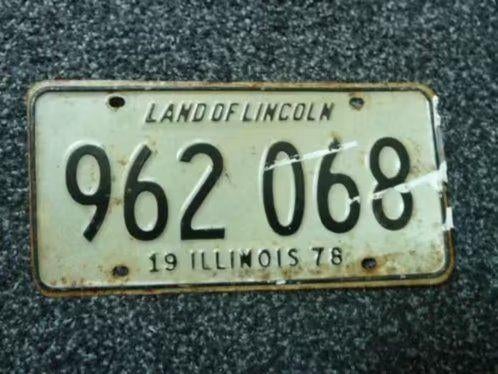 Kentekenplaat licenseplate Illinois 1978 1 USA, Verzenden, Gebruikt, Auto's