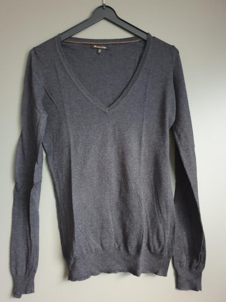 Massimo Dutti donkergrijze trui zijde/katoen en cashmere S, Massimo Dutti, Ophalen of Verzenden, Zo goed als nieuw, Maat 36 (S)